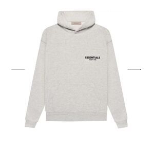 Fear of God Essentials Logo Pullover Sweatshirt/Hoodie Light Oatmeal NWT in pkg